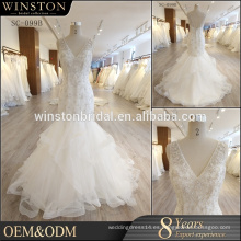 Alibaba New Design tallas grandes vestidos de novia con mangas